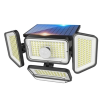 Lampes Solaires Extérieures 268 LED Capteur Solaire Lampe 4 Têtes Réglable Capteur de Mouvement Lumières