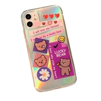 Lasers Phonecase Mignon Ours Designs Glitter TPU Couverture Téléphone Coques Antichoc Mince Flexible De Protection Antidérapant Téléphone Portable Couverture pour iphone