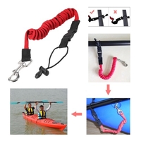 Élastique Paddle Laisse Kayak Canoë Canne à pêche de sécurité Bateaux à rames enroulé Longe Cordon Tie Corde