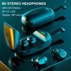 LB60 BT 5.0 Casque sans fil Écouteurs intra-auriculaires avec micro Affichage LED Écouteurs étanches Casques de sport pour téléphone