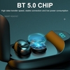 LB60 BT 5.0 Casque sans fil Écouteurs intra-auriculaires avec micro Affichage LED Écouteurs étanches Casques de sport pour téléphone