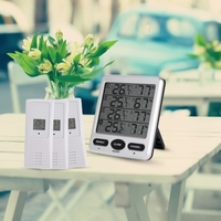LCD numérique sans fil 433MHz 8 canaux Intérieur / Thermo-hygromètre extérieur avec trois à distance Thermomètre Capteurs Comfort hygromètre Niveau d
