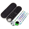 Le kit de nettoyage de pipe à tabac 6 PCS comprend une cuillère de nettoyage de pipe à tabac à double extrémité et une boîte en silicone,  un outil de manucure,  des accessoires de colophane domestique avec une boîte de rangement en fer