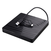 Lecteur optique externe portable à double port USB3.0 + Type-C Lecteur CD / DVD Lecteur de DVD-ROM externe ultra-mince pour Windows / Mac OS