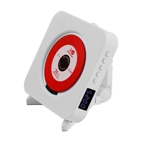 Lecteurs de CD montés au mur avec affichage à LED Musique de musique portable Audio Boombox Télécommande Support BT / USB / Carte mémoire / Modes FM