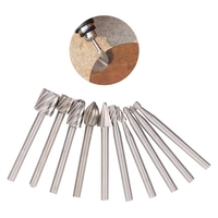 Électrique Grinding Accessoires 10pcs 3mm HSS Fraises Rotary Burr pour Drill bois Tool Set CNC Gravure