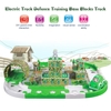 Électrique Rail Car Racing Car Puzzle électrique piste Base de défense Blocks piste alimenté par batterie DIY Toy Set for Kids