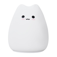 LED batterie nuit dessin animé mignon chat silicone lumière LED changement de couleur chambre d