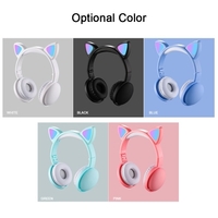 LED Cat Ear Headphones RGB Color Bluetooth 5.0 Casques antibruit Pliable Adultes Enfants Écouteurs avec Micro