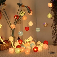 Led coton fil à coudre boule chaîne lumières maison fête de noël mariage Festival décoratif chaîne lampe