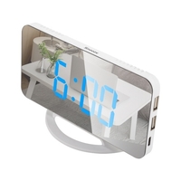 LED Miroir Horloge Mini Réveil Numérique Horloge De Table avec Fonction Snooze 3 Luminosité Réglable Auto-Adaptation Rétro-Éclairage