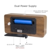 LED Numérique En Bois Réveil APP Contrôle Heure / Température / Date Affichage Horloge De Bureau Électronique 4 Niveaux Luminosité Contrôle Sonore Charge USB ou Alimentation par Batterie