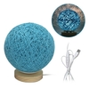 LED rondes Table lune lampe veilleuses USB boule lampe luminosité réglable tressé rotin chevet lampe de bureau pour chambre salon