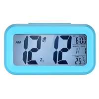 LED Réveil numérique Répétition Snooze Capteur activé par la lumière Rétroéclairage Heure Date Affichage de la température Blanc