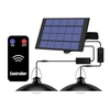 LEDs solaire suspendu lumière extérieure IP65 étanche solaire alimenté lampe avec télécommande pour porte cour voie
