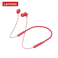 Lenovo HE05 Casque sans fil BT5.0 Casque intra-auriculaire IPX5 Étanche Sport Écouteur Conception ergonomique avec contrôle de fil Rouge