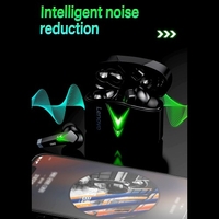 Lenovo LP6 True Wireless BT Casque Écouteurs de jeu e-sport Casque de sport intra-auriculaire 65ms Jeu / Musique à faible latence Double Mode Noir