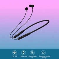 Lenovo QE03 BT5.0 Casque sans fil Tour de cou Musique Écouteur Sport de plein air Casque Cou suspendu Écouteurs intra-auriculaires Aspiration magnétique avec microphone