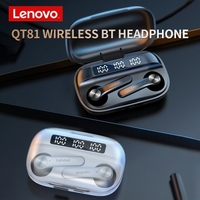 Lenovo QT81 Wireless BT Headphone Semi-in-ear Sports Earbuds Waterproof Sweatproof Earphone with Digital Display Screen White