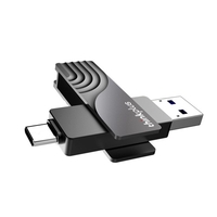 Lenovo thinkplus TSU301 128 Go Type-C USB3.1 Gen2 Disque U haute vitesse Double port Téléphone portable Ordinateur Métal Clé USB Noir