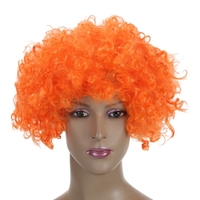 Les fans Festnight Adulte Colorful Clown Afro perruque de cheveux bouclés Halloween Masquerade cosplay costume football perruque