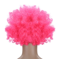 Les fans Festnight Adulte Colorful Clown Afro perruque de cheveux bouclés Halloween Masquerade cosplay costume football perruque