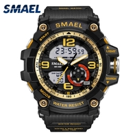 Les hommes élégants sports multi-fonction montre étanche électronique montre-bracelet à double affichage