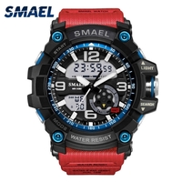 Les hommes élégants sports multi-fonction montre étanche électronique montre-bracelet à double affichage