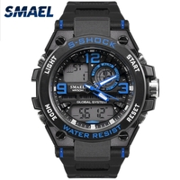 Les hommes élégants sports multi-fonction montre étanche électronique montre-bracelet à double affichage