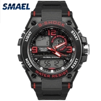 Les hommes élégants sports multi-fonction montre étanche électronique montre-bracelet à double affichage