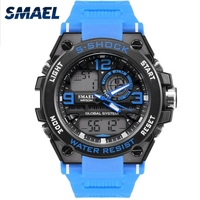 Les hommes élégants sports multi-fonction montre étanche électronique montre-bracelet à double affichage
