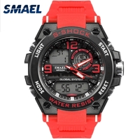 Les hommes élégants sports multi-fonction montre étanche électronique montre-bracelet à double affichage