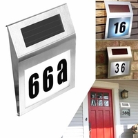 Les lumières solaires signe extérieur de numéro de maison a allumé la lumière de numéro de plaque de porte de LED pour la rue de cour de jardin à la maison
