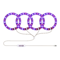Les plantes à LED à quatre têtes élèvent la lumière USB Phyto Lampe pour les plantes Lampe à spectre complet pour les semis de plantes d
