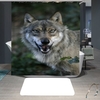 Les rideaux imperméables de rideau en douche de 3D animaux colorés de simulation des toilettes de salle de bains avec des crochets