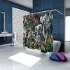 Les rideaux imperméables de rideau en douche de 3D animaux colorés de simulation des toilettes de salle de bains avec des crochets