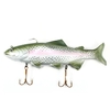 Leurre de pêche en PVC réaliste de 30 cm / 11, 8 pouces leurre de pêche en mer artificiel à appât souple avec crochets