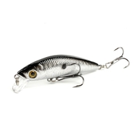 Leurres de pêche Appâts de basse durs Leurres réalistes Crankbait Yeux de pêche 3D avec 6 crochets