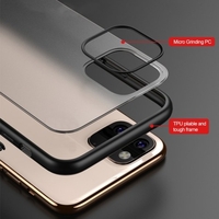Léger Etanche 6.1 Type Couverture De Téléphone Mobile Haute Transparence Couleur Naturelle De Machine Nue Avec Bouton Rouge Bord Noir Pour I-phone 11