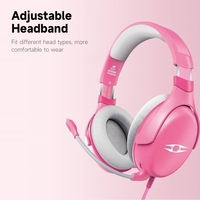 LIBERTY GAMER FLIT Casque de jeu monté sur la tête Unité de pilote de 53 mm Conception légère Microphone détachable Compatibilité étendue