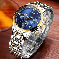 LIGE Mode De Luxe En Acier Inoxydable Hommes Montres 3ATM Étanche À Quartz Montre Lumineux Sport Homme Montre-Bracelet Mâle Relogio Musculino Chronographe