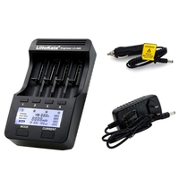 LiitoKala Lii-500 4 Slots LCD Smartest Chargeur de Batterie Kit avec Chargeur de Voiture US Adaptateur