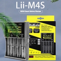LiitoKala lii-M4S 4 emplacements 18650 chargeur de batterie intelligent écran LCD chargeur de batterie contrôle tactile pour 18650 18490 18350 17670 17500 16340 14500 10440 AA AAA C 26650 26350 25500 21700