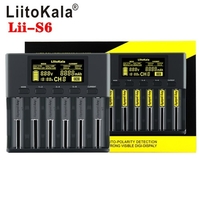LiitoKala lii-S6 chargeur de batterie 18650 chargeur détection automatique de polarité à 6 emplacements pour 18650 26650 21700 14500, 10440 piles AA AAA