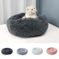 Lit moelleux rond pour animaux de compagnie Chat Lit moelleux pour chats Petits chats