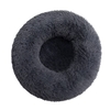 Literie Lit pour chien rond en fausse fourrure en peluche (gris foncé,  28 po)