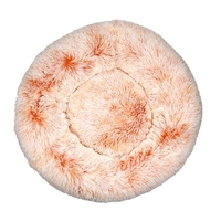 Literie Lit pour chien rond en fausse fourrure en peluche (rose,  16 po)