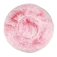 Literie Lit pour chien rond en fausse fourrure en peluche (rose,  16 po)