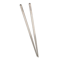 Lixada 1 Paire de titane léger ultra-solides carrés réutilisables Baguettes avec étui Camping Ustensiles Outdoor 195mm / 230mm