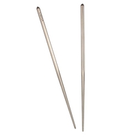 Lixada 1 Paire de titane léger ultra-solides carrés réutilisables Baguettes avec étui Camping Ustensiles Outdoor 195mm / 230mm